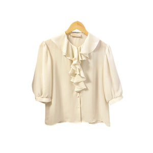 RUFFLE MY FEATHERS SHEER BLOUSE