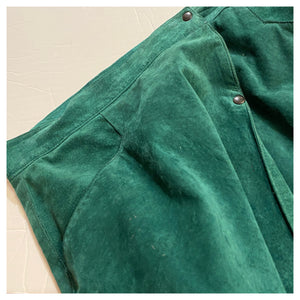 ITS NOT EASY BEING GREEN SUEDE WRAP SKIRT
