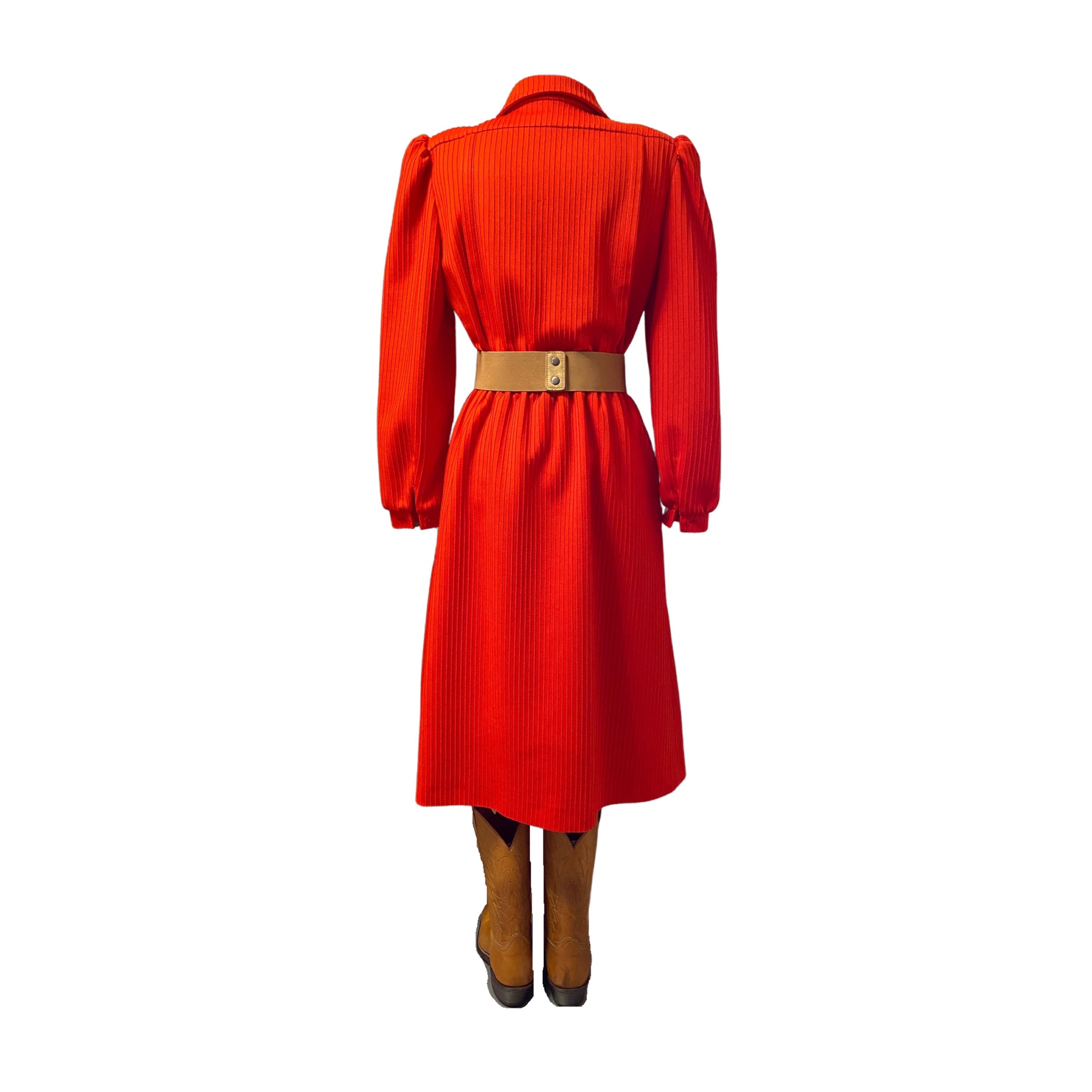 LADY IN RED PUFF SLEEVE DRESS