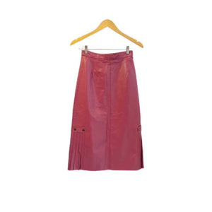 LEATHER PENCIL SKIRT WITH PLEAT DETAIL